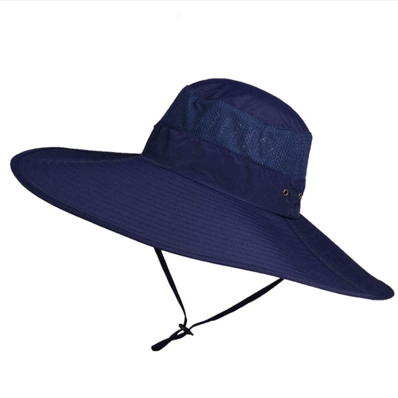 Leotruny Super Wide Brim Bucket Hat UPF50+ Waterproof Sun Hat for Fishing Hiking Camping (C06-Navy Blue) - Image 5